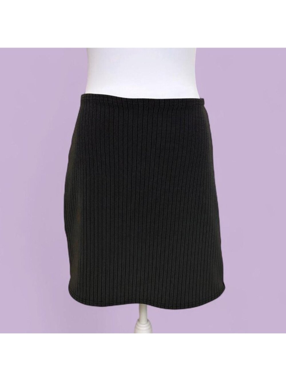 90s pinstripe alt knee length skirt